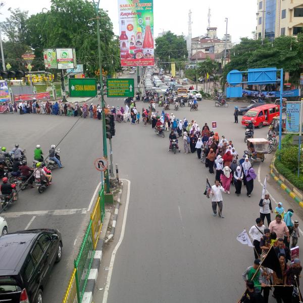 HTI Sumut Lakukan Aksi Pemanasan Dalam Rangka Pawai Akbar 1436 H