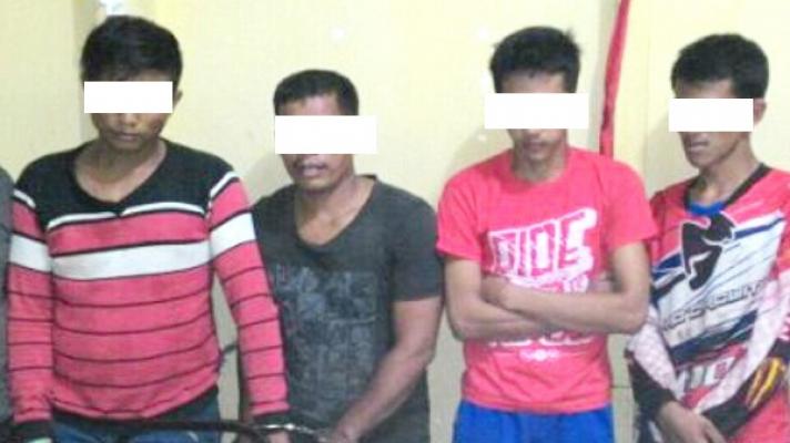 Polsek Kampar Tangkap 4 Tersangka Judi Qiu di Simpang Kare Desa Padang Mutung