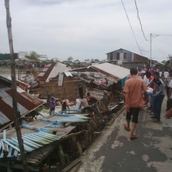 Total Rumah Rusak Karena Longsor di Tanah Merah Inhil Menjadi 6, Tidak Ada Korban Jiwa
