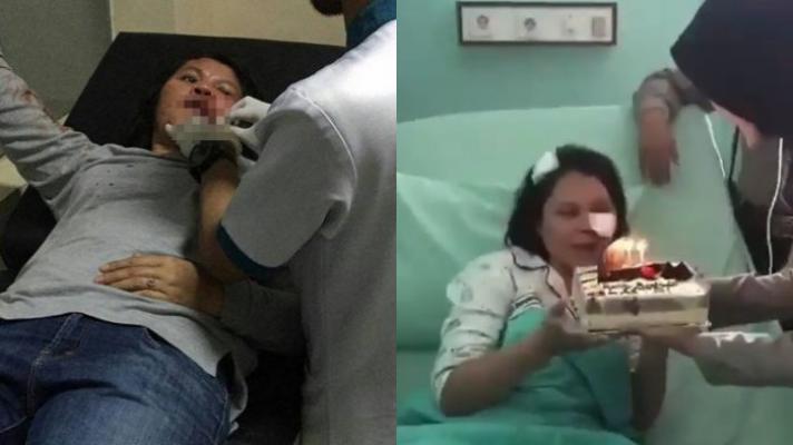Dirawat di Rumah Sakit Pasca Jadi Korban Insiden Mako Brimob, Iptu Sulastri Rayakan Ulang Tahun