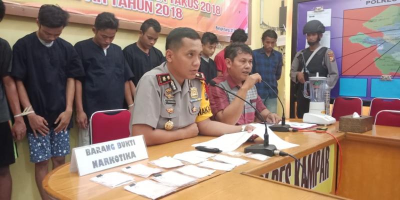 Selama bulan Mei 2018 Polres Kampar ungkap 22 kasus narkoba dengan 36 tersangka