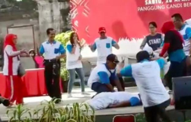Video Detik-detik Karyawan TMII Meninggal Saat Joget Dangdut Jaran Goyang
