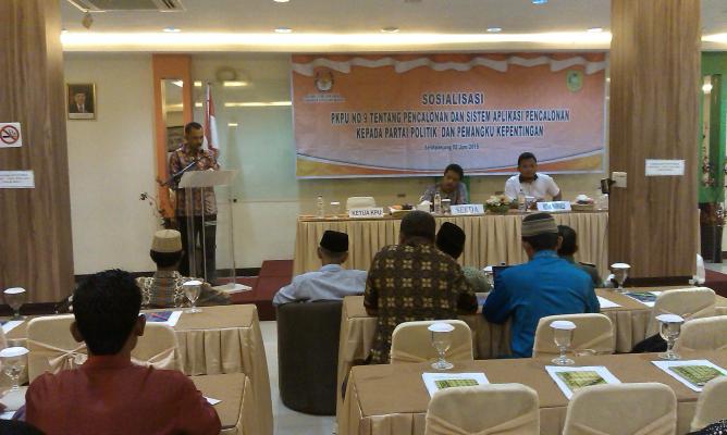 KPU Meranti Gelar Sosialisasi PKPU No 9 Tahun 2015