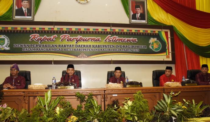 DPRD Gelar Rapat Paripurna Istimewa Milad Inhil ke - 53