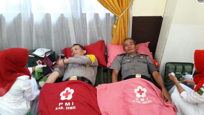 Dalam rangka hari Bayangkara ke 71 Polres Inhil mengadakan Donor Darah