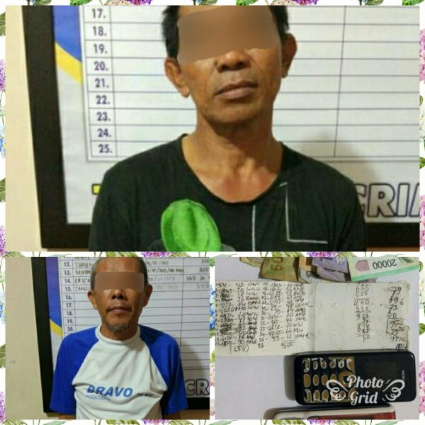 Dua lelaki Paruh baya di aman kan polisi di duga jual judi togel