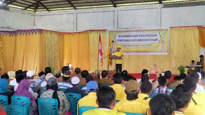 HM Wardan hadiri muscam Partai Golkar Kecamatan Enok Kab Inhil.