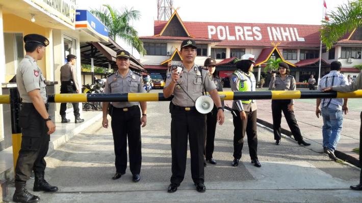 Polres Inhil mengadakan simulasi menghadapi Pilkada serempak 2018