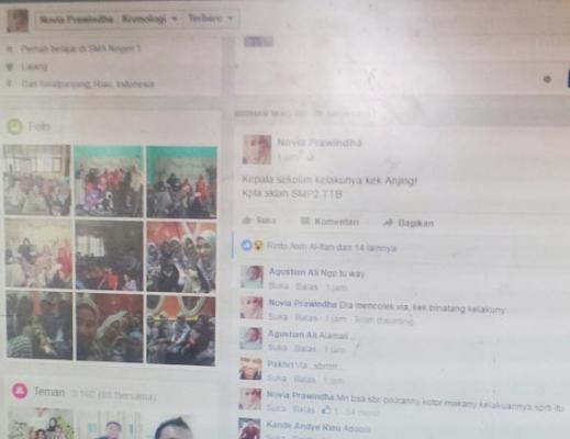 Curhat di Facebook, Seorang Siswi SMP Negeri di Meranti Riau Mengaku Dilecehkan Kepala Sekolah