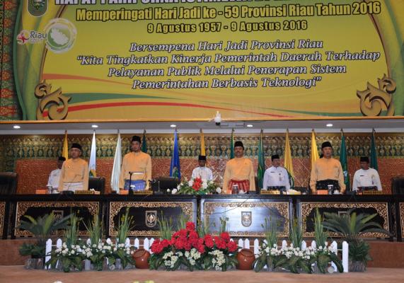 Paripurna Istimewa Hari Jadi Provinsi Riau Ke-59 Berjalan Lancar
