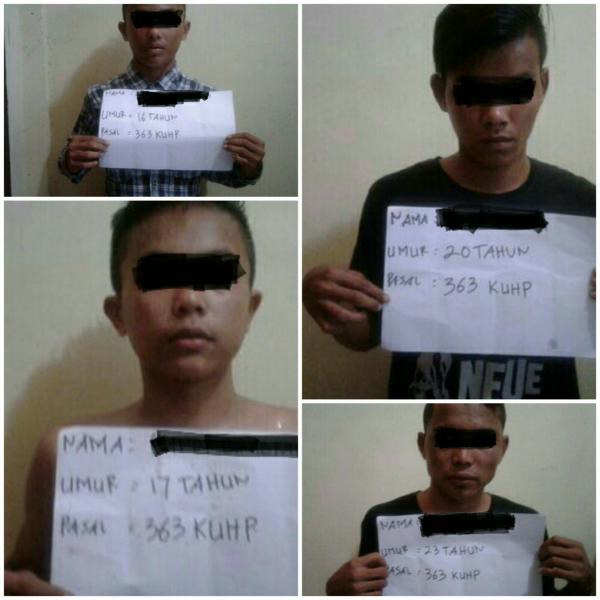 Empat Pemuda Mandah Diringkus Polisi Terkait Pencurian dengan Pemberatan 