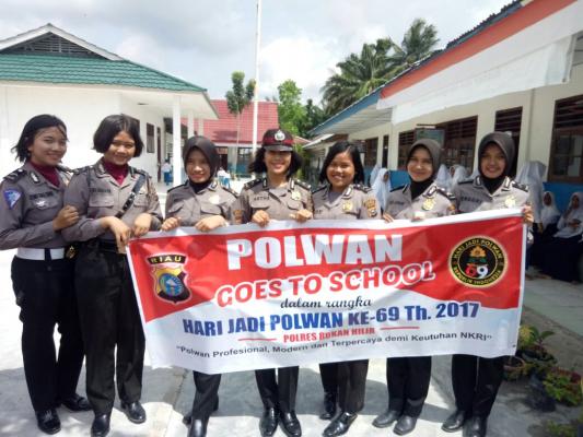 HUT Polwan, Polres Rohil Gelar Giat Polwan Goes To School