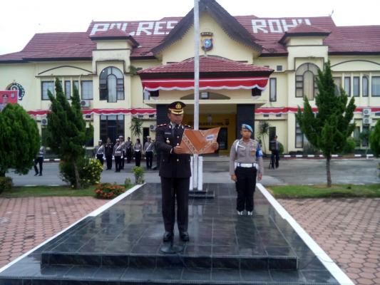 Polres Rohil Gelar Upacara HUT RI ke 72