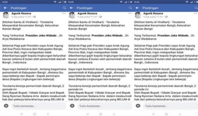 VIRAL!!! Tak Digaji 8 Bulan, Warga Bangli Curhat ke Jokowi, Begini…