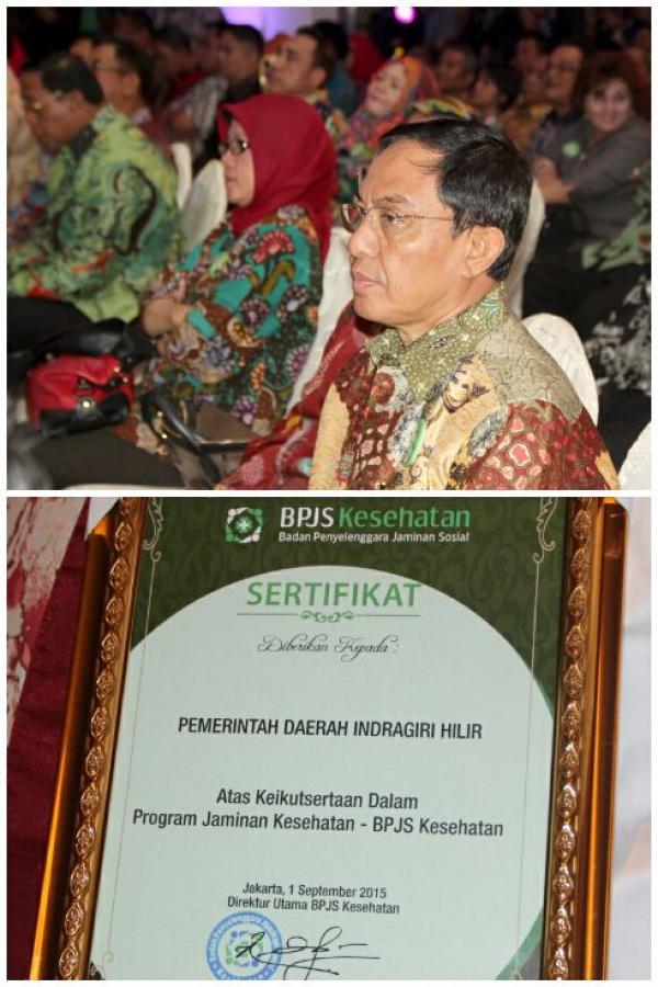 Bupati Inhil Terima JKN Award  