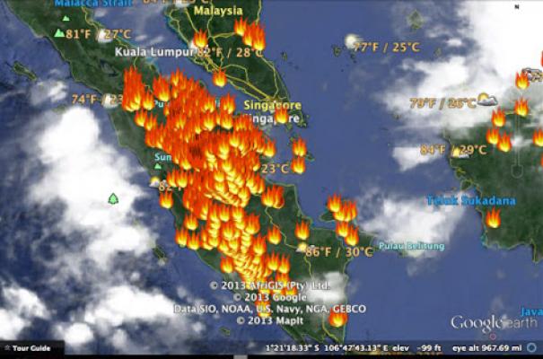 Ditemukan 50 Hotspot, Kabut Asap Tembilahan Makin Pekat