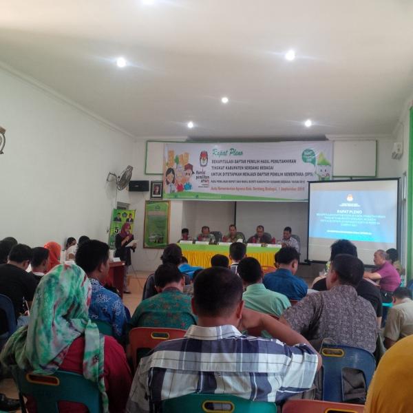 KPUD Serdang Bedagai Menggelar Rapat Pleno Rekapitulasi DPS