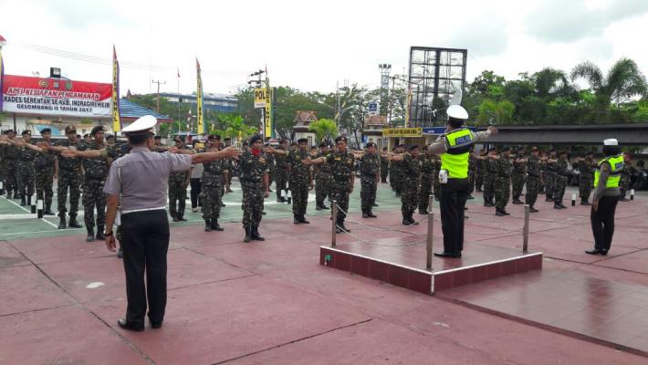 Polres Inhil Bekali Anggota  Banser NU Gerakan Pengaturan Lalulintas 