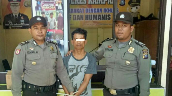 Polsek Perhentian Raja Amankan Pelaku Penganiayaan  Anggota Polri SPN Pekanbaru