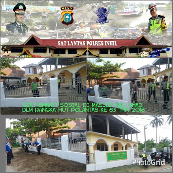 Dalam Rangka HUT  Lalu Lintas Ke-63, Polantas Inhil Lakukan Kegiatan Donor Darah & Bakti Sosial Masjid NUR JIHAD 