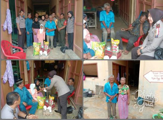 Jumat Barokah, Kakek Berusia 95 Tahun Beserta Cicitnya ini Disambangi Kapolsek Bagan Sinembah 