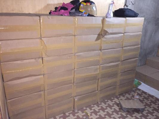 Kepolisian Resor Indragiri Hilir, mengamankan ratusan dus  rokok ilegal