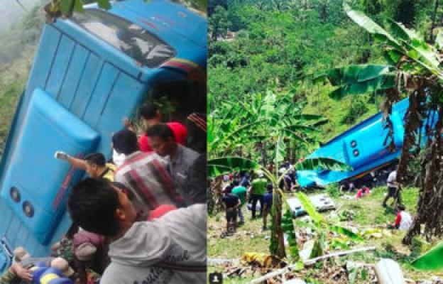 Merinding! Ini Video Bus Rombongan Catur Putra Raya Terjun ke Jurang