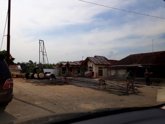 Progress Proyek Jembatan gantung Tj Berulak Minus 5 Persen