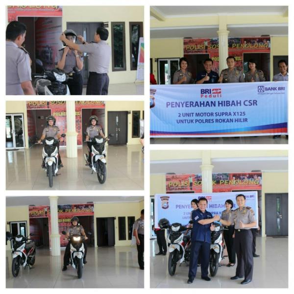BRI Serahkan Hibah CSR 2 Unit Sepeda Motor Kepada Polres Rohil