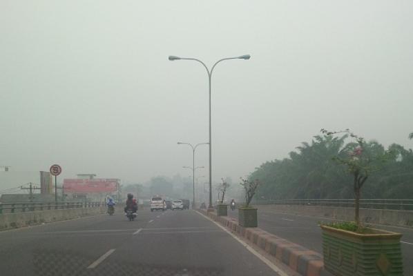 Jarak Pandang Akibat Kabut Asap Hanya 300 Meter