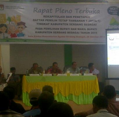 KPU Serdang Bedagai Tetapkan DPTb-1 Sebanyak 1.024 Pemilih 