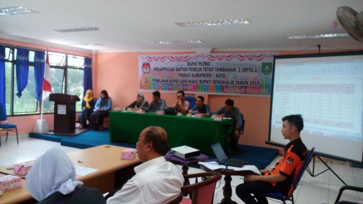 Penambahan 1.380 Pemilih Ditetapkan Dalam Rapat Pleno Rekapitulasi DPTb 1 Pilkada Bengkalis 
