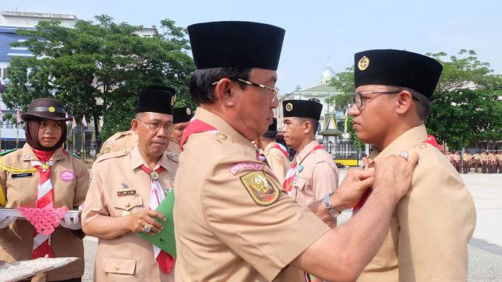 Bupati Inhil Pimpin Apel Peringatan HUT Pramuka Ke - 56