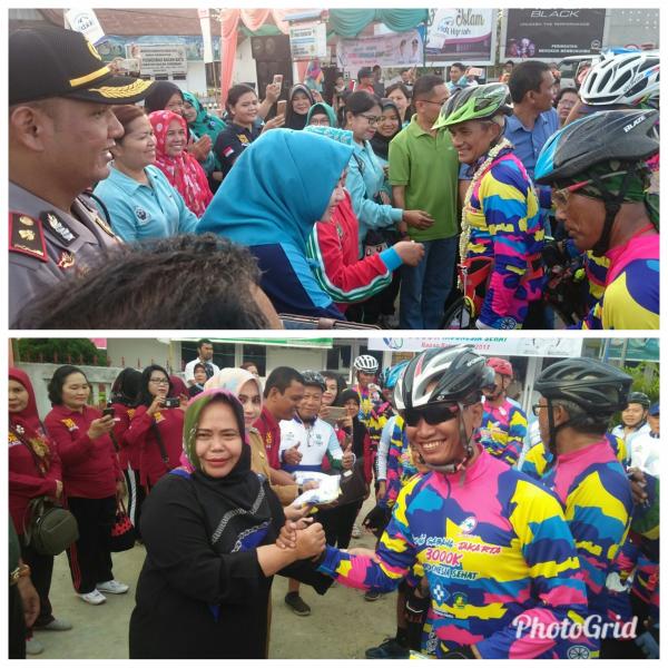 Camat Sambut Rombongan Tour de Sabang-Jakarta di Baganbatu Rohil dan dilepas Oleh Kadiskes Rohil 