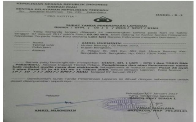 Dewan pers keluarkan rekomendasi terkait pengaduan Bupati Bengkalis terhadap harian media berantas.