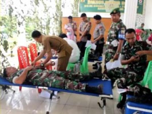 Kodim 0321/Rohil Gelar Donor Darah dan Pengobatan Gratis