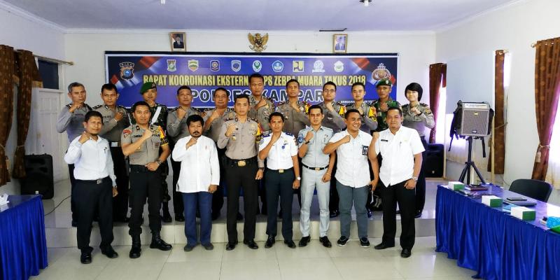 Persiapan  Operasi Zebra Muara Takus 2018 Polres Kampar gelar Rapat Eksternal