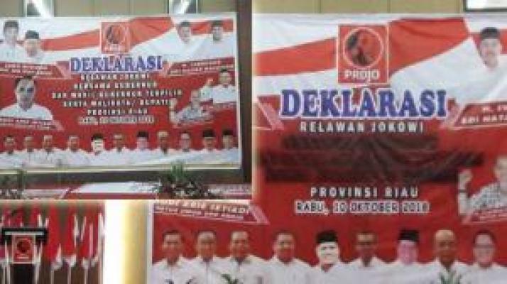 Tulisan Kepala Daerah di Baliho Deklarasi Relawan Jokowi di Riau Mendadak Hilang