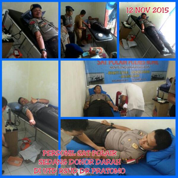 Sat Polair Polres Rohil Lakukan Bhakti Sosial Donor Darah