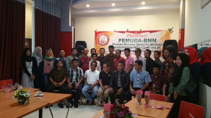 Deklarasi, Pemuda BNN Inhil Tunjukkan Komitmen Lawan Narkoba