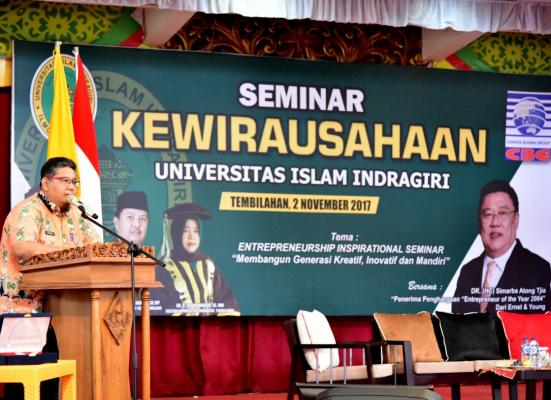 Asisten II Setdakab Inhil Buka Seminar Kewirausahaan Unisi