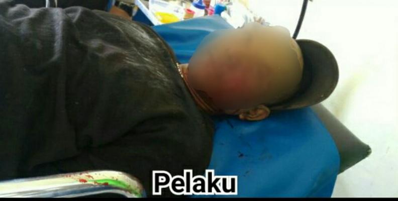 melukai seorang warga, akhirnya pelaku dilumpuhkan dengan tembakan sebanyak 1 ke arah kaki. 