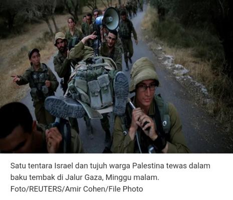 Baku Tembak, 7 Warga Palestina dan 1 Tentara Israel Tewas