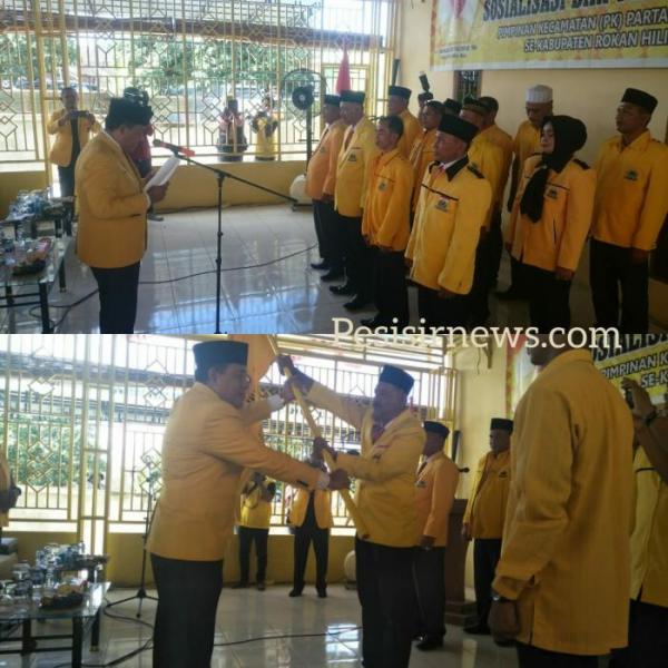 Ketua DPD ll Golkar Rohil H Fuad Ahmad Lantik 4 Pimpinan Kecamatan Golkar di Rohil 