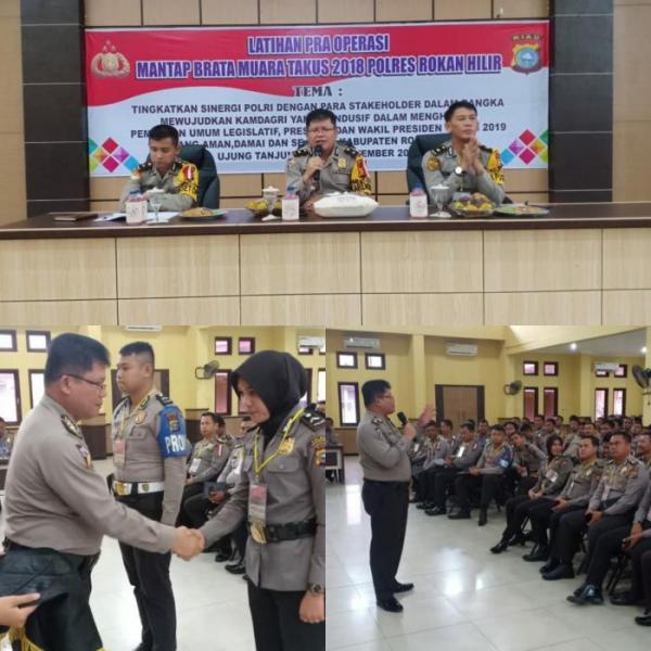 Polres Rohil Gelar Pra Ops Mantap Muara Takus 2018 Pengamanan Pemilu Tahun 2019 