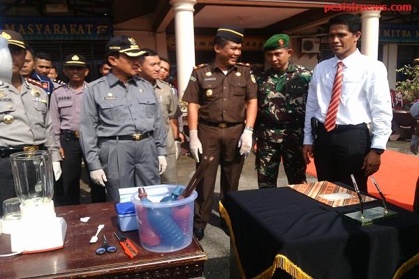 Kapolres Inhil Adakan Upacara Ops Lilin Sekaligus Pemusnahan BB Narkoba