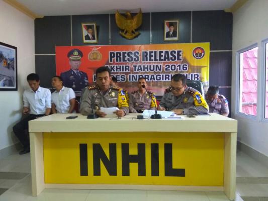 Selama 2016, Polres Inhil Berhasil Ungkap 73 Kasus Narkoba