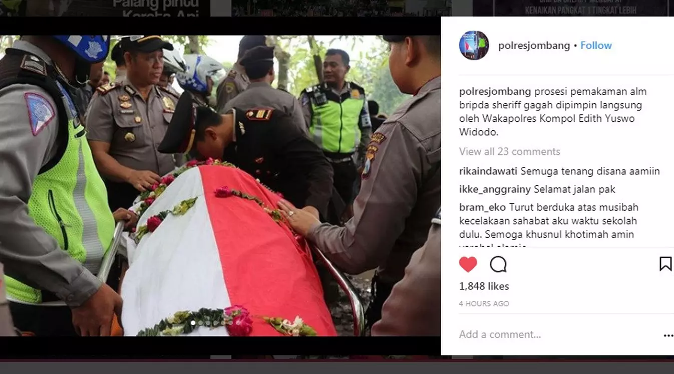 Polda Jatim Sesalkan Tewasnya Bripda Sheriff Tertabrak Kereta
