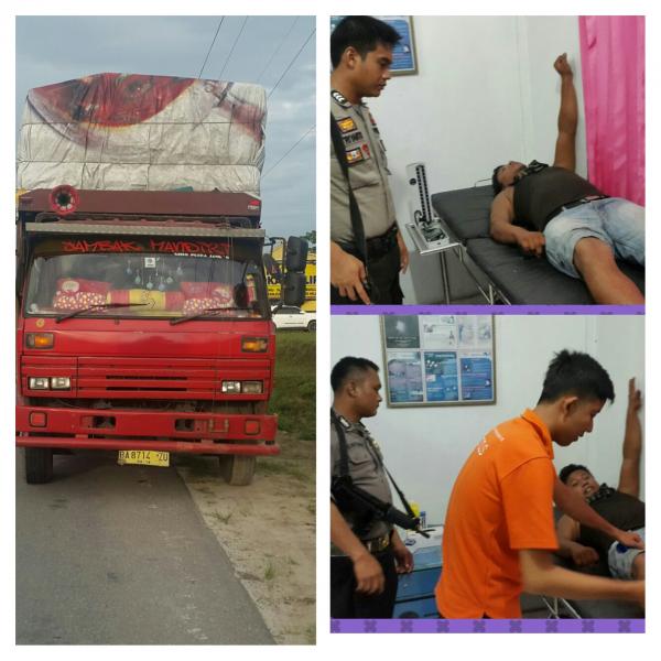Sebuah Truk Berhenti Mendadak di Depan Mapolres Rohil, Polisi pun Menghampiri, Ini yang terjadi