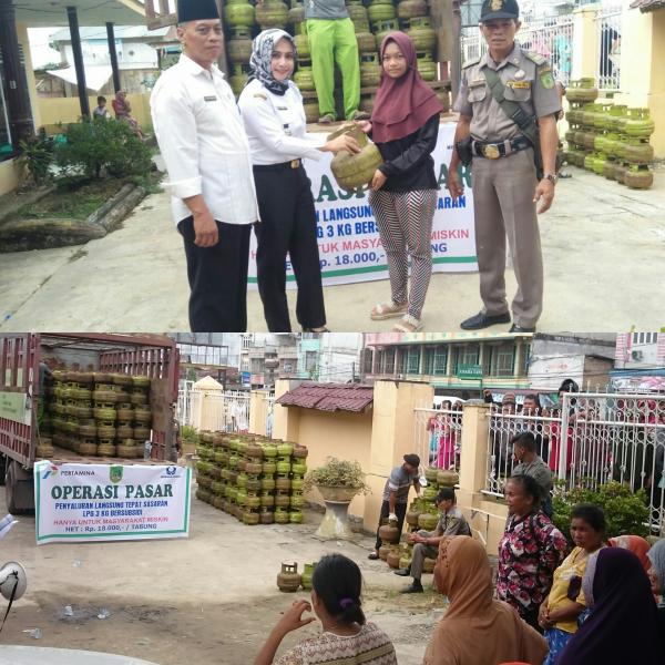 Setelah Menanti, Akhirnya Kedatangan Gas Elpiji 3 Kg Sampai dan Warga pun Antri Dengan Tertib Ambil Jatah 